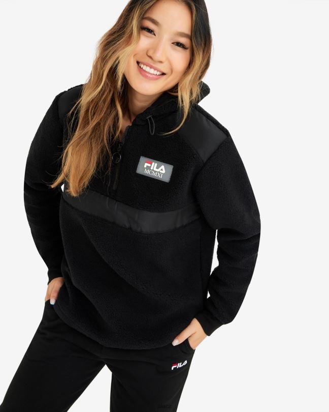 černá dámská janet teddy qtr zip fila 0668L2952 Černá FILA