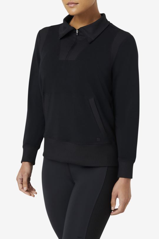 fi-lux poloviční zip fila černá 0668L1892 Černá FILA