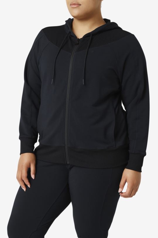 fi-lux slim celorozepínací mikina s kapucí fila černá 0668L1886 Černá FILA