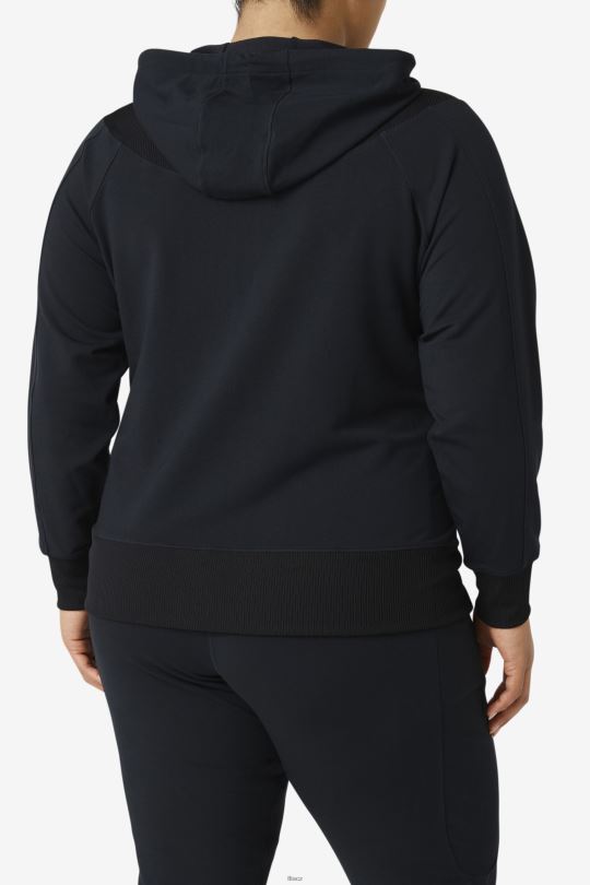 fi-lux slim celorozepínací mikina s kapucí fila černá 0668L1886 Černá FILA