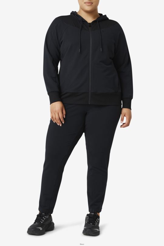 fi-lux slim celorozepínací mikina s kapucí fila černá 0668L1886 Černá FILA
