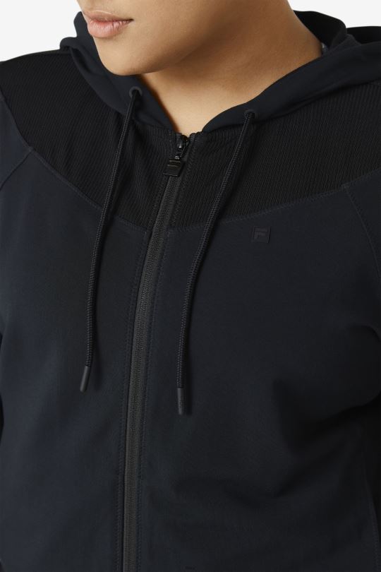 fi-lux slim celorozepínací mikina s kapucí fila černá 0668L1886 Černá FILA