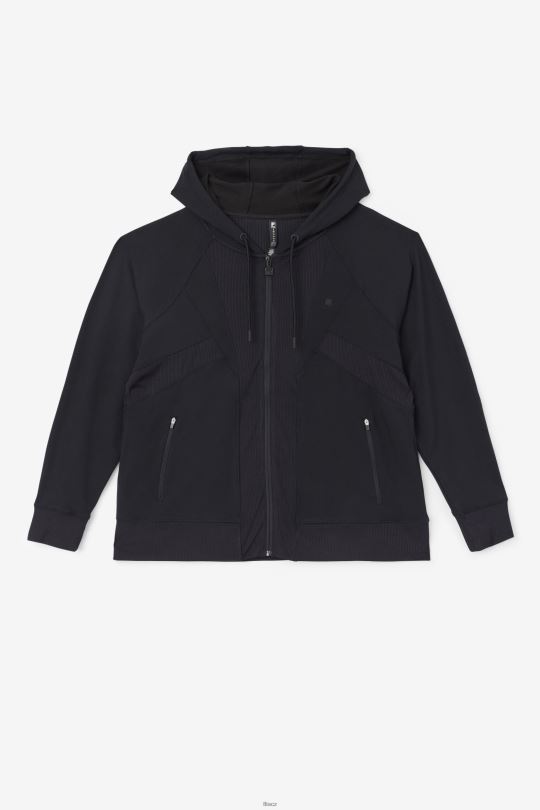 fi-lux textura černá celopropínací mikina s kapucí fila 0668L1884 Černá FILA
