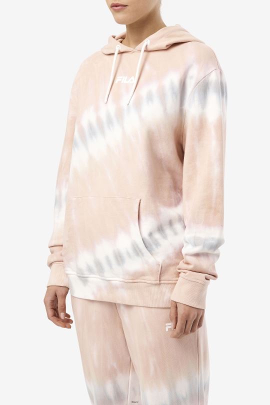 fila aerolynn tie dye mikina s kapucí gardénie/bílá/belgický blok 0668L1531 gardénie/bílý/belgický blok FILA
