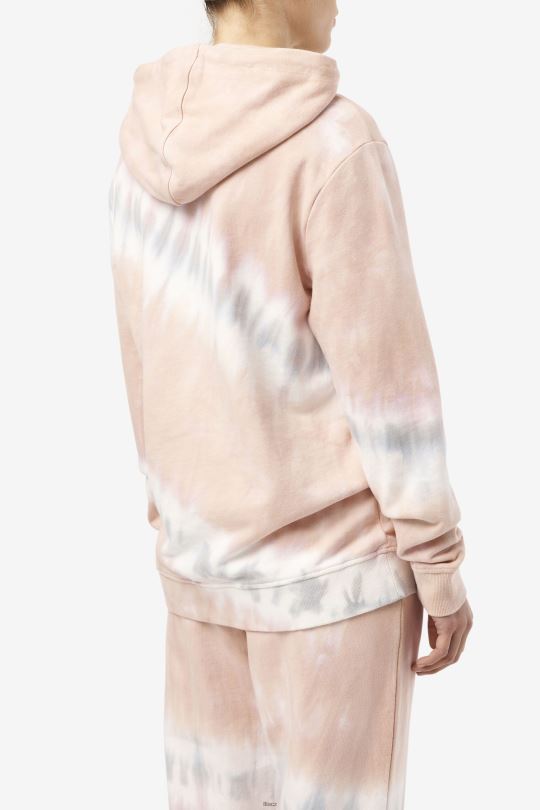 fila aerolynn tie dye mikina s kapucí gardénie/bílá/belgický blok 0668L1531 gardénie/bílý/belgický blok FILA