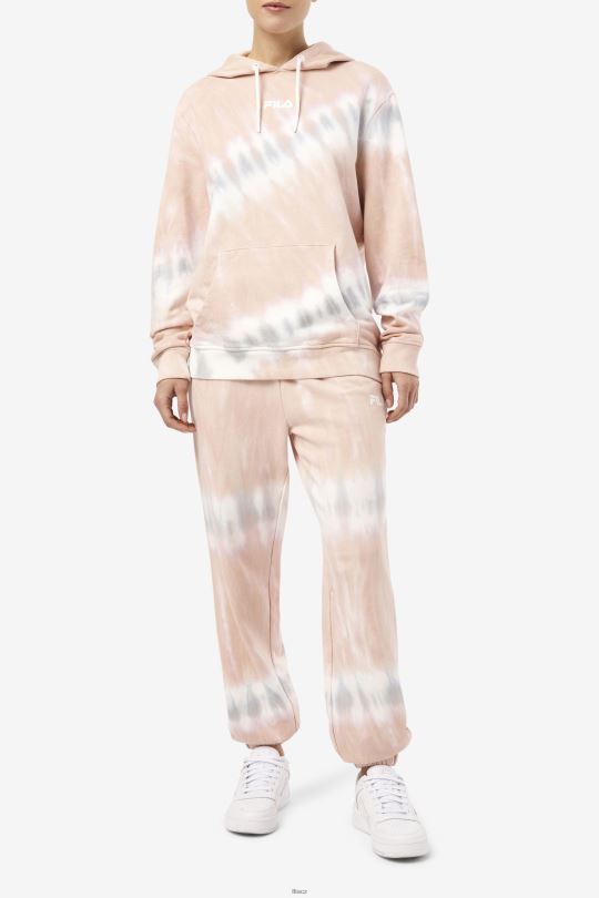 fila aerolynn tie dye mikina s kapucí gardénie/bílá/belgický blok 0668L1531 gardénie/bílý/belgický blok FILA