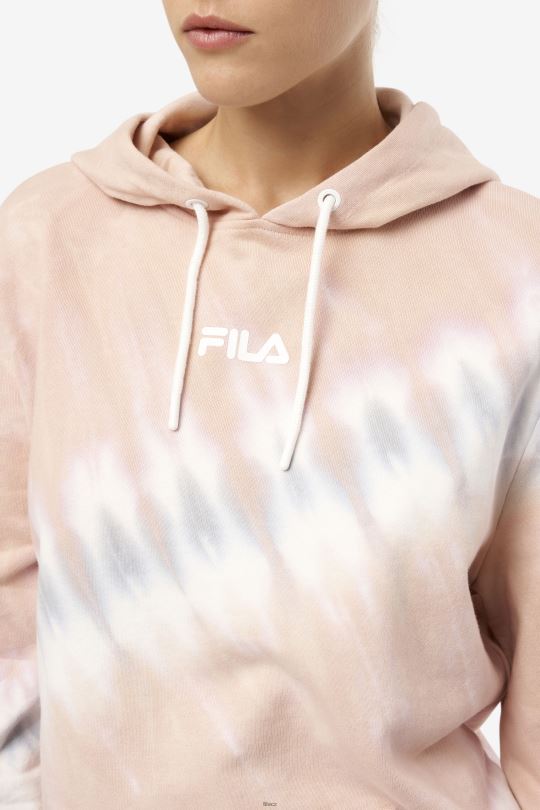 fila aerolynn tie dye mikina s kapucí gardénie/bílá/belgický blok 0668L1531 gardénie/bílý/belgický blok FILA