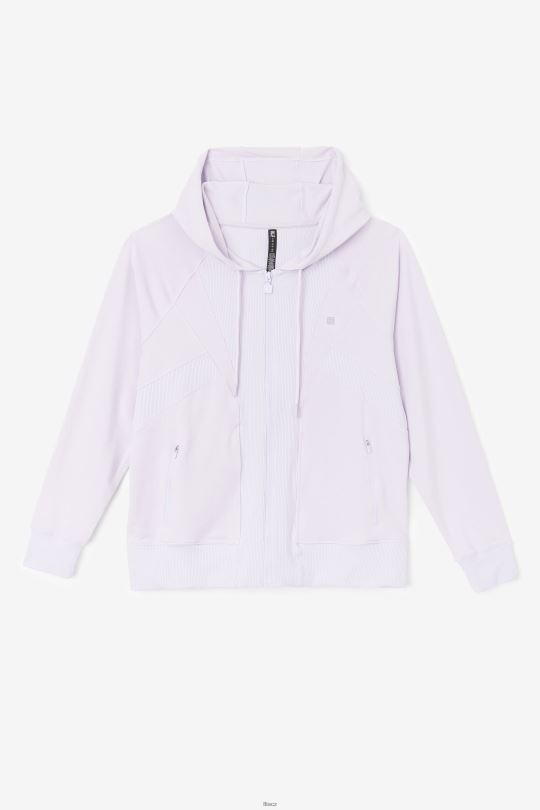 fila fi-lux textura mikina s kapucí na zip levandulově modrá 0668L1885 levandulově modrá FILA