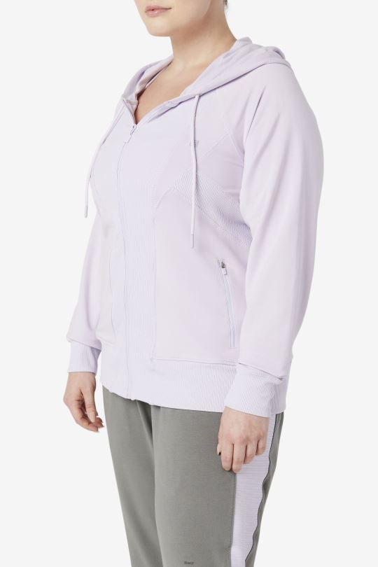 fila fi-lux textura mikina s kapucí na zip levandulově modrá 0668L1885 levandulově modrá FILA