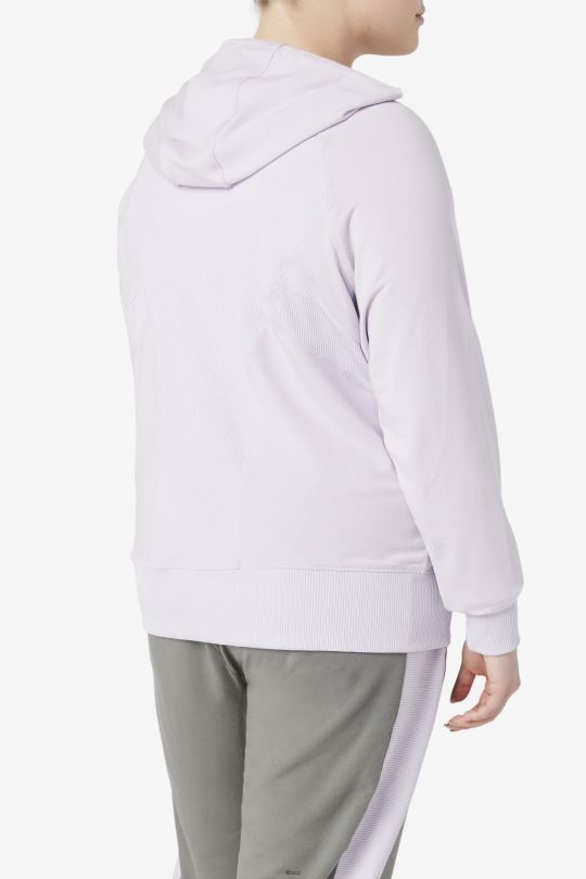 fila fi-lux textura mikina s kapucí na zip levandulově modrá 0668L1885 levandulově modrá FILA