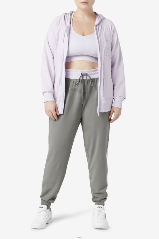 fila fi-lux textura mikina s kapucí na zip levandulově modrá 0668L1885 levandulově modrá FILA