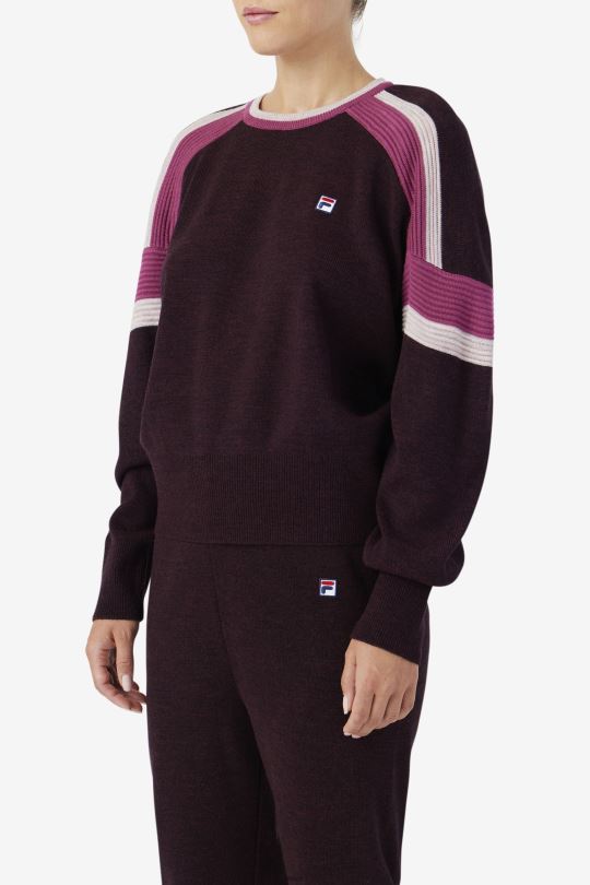 fila frankie knit crew hroznové víno/rouge/potpourri 0668L1489 hroznové víno/rouge/potpourri FILA