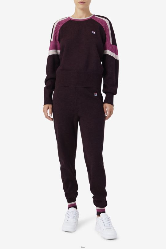 fila frankie knit crew hroznové víno/rouge/potpourri 0668L1489 hroznové víno/rouge/potpourri FILA