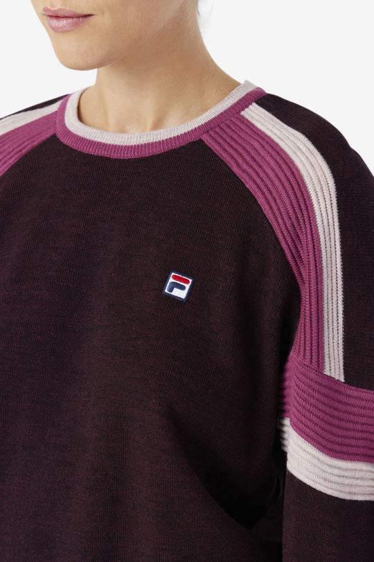fila frankie knit crew hroznové víno/rouge/potpourri 0668L1489 hroznové víno/rouge/potpourri FILA