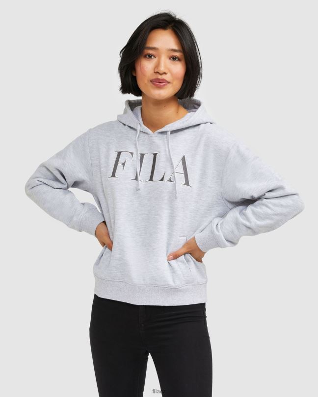 fila světle šedá marle dámská mikina isidora s kapucí 0668L2962 světle šedá marle FILA