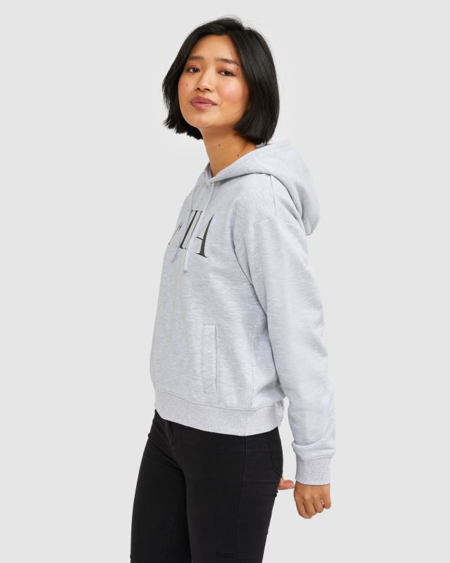 fila světle šedá marle dámská mikina isidora s kapucí 0668L2962 světle šedá marle FILA