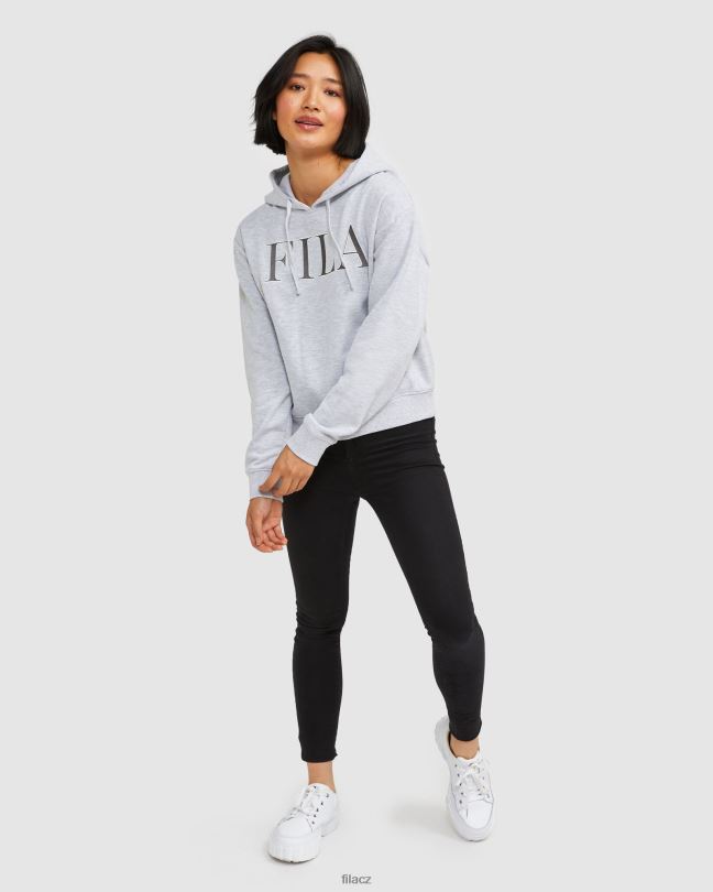 fila světle šedá marle dámská mikina isidora s kapucí 0668L2962 světle šedá marle FILA