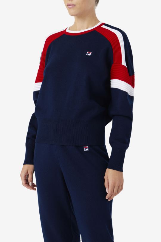 frankie knit crew fila námořnická/červená/bílá 0668L1490 námořnická/červená/bílá FILA