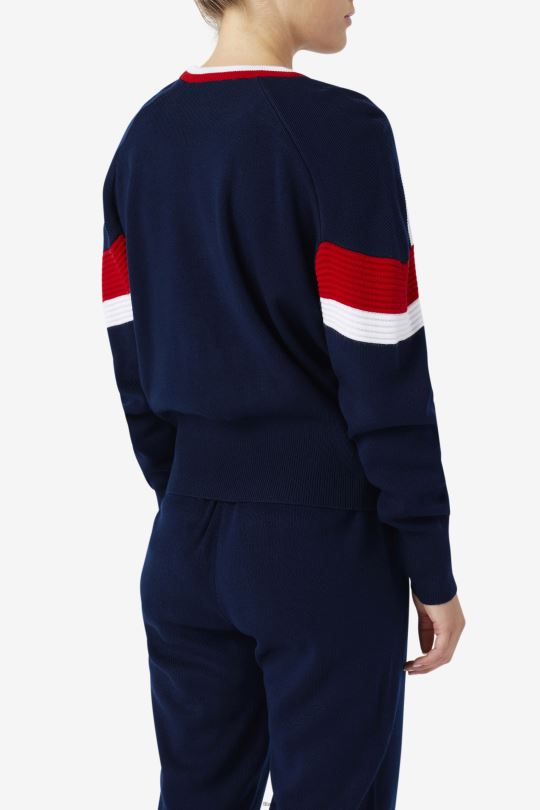 frankie knit crew fila námořnická/červená/bílá 0668L1490 námořnická/červená/bílá FILA