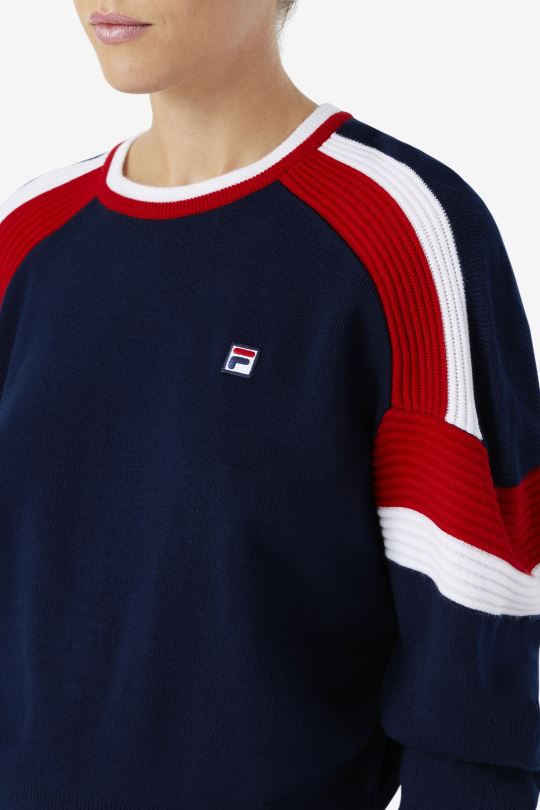 frankie knit crew fila námořnická/červená/bílá 0668L1490 námořnická/červená/bílá FILA
