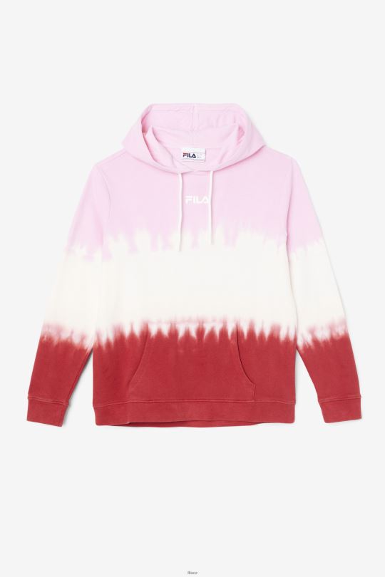 mikina s kapucí fila piruette/white/earth red aerolynn tie dye 0668L1534 pirueta/bílá/země červená FILA
