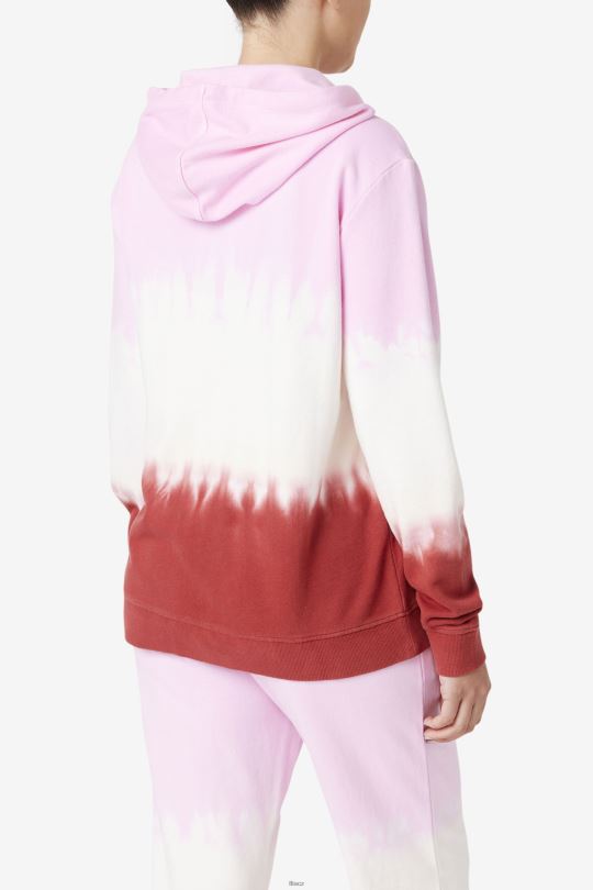 mikina s kapucí fila piruette/white/earth red aerolynn tie dye 0668L1534 pirueta/bílá/země červená FILA