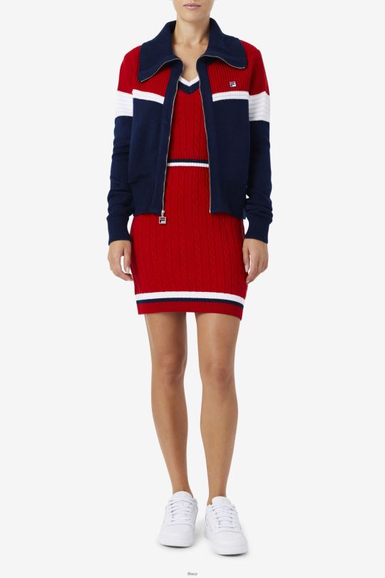 námořnická/červená/bílá fila jill cardigan 0668L1521 námořnická/červená/bílá FILA