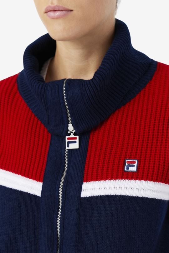 námořnická/červená/bílá fila jill cardigan 0668L1521 námořnická/červená/bílá FILA