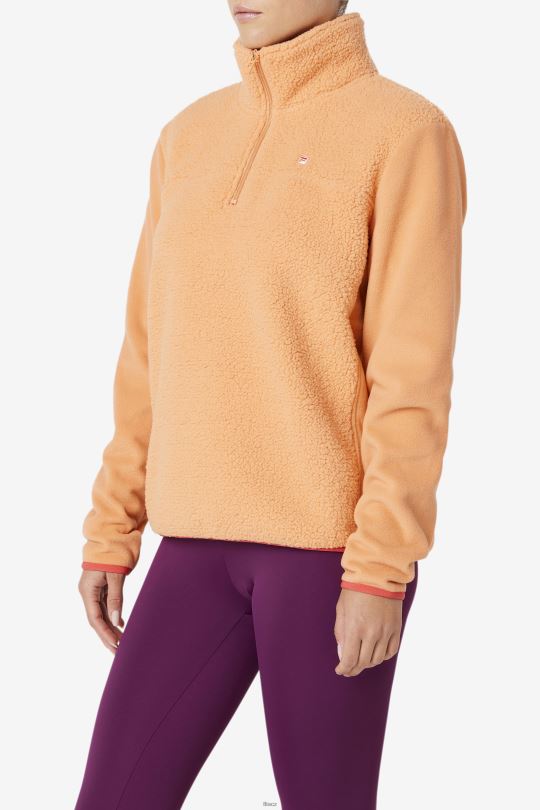 oranžový/cayenne luční pulovr na zip fila 0668L1518 oranžová/kayenská FILA