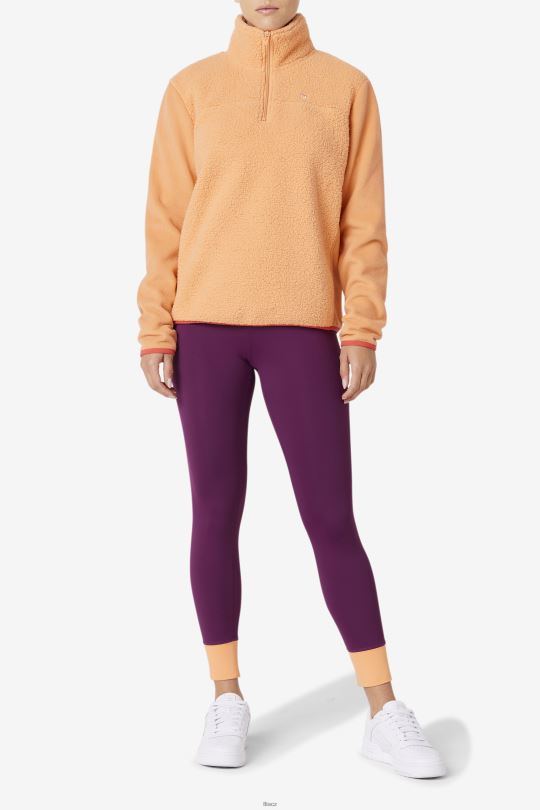 oranžový/cayenne luční pulovr na zip fila 0668L1518 oranžová/kayenská FILA