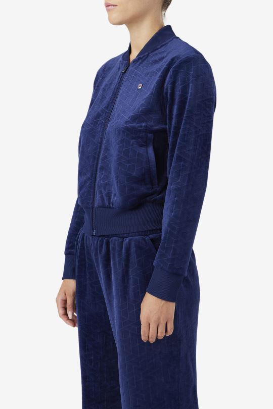 velurová bunda zenaida navy fila 0668L1505 námořnictvo FILA