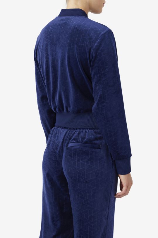 velurová bunda zenaida navy fila 0668L1505 námořnictvo FILA