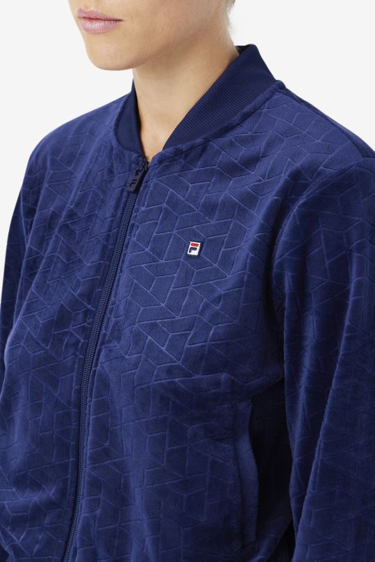 velurová bunda zenaida navy fila 0668L1505 námořnictvo FILA