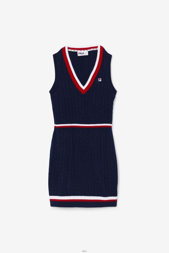 fila darian svetr pletené šaty námořnická/červená/bílá 0668L1543 námořnická/červená/bílá FILA