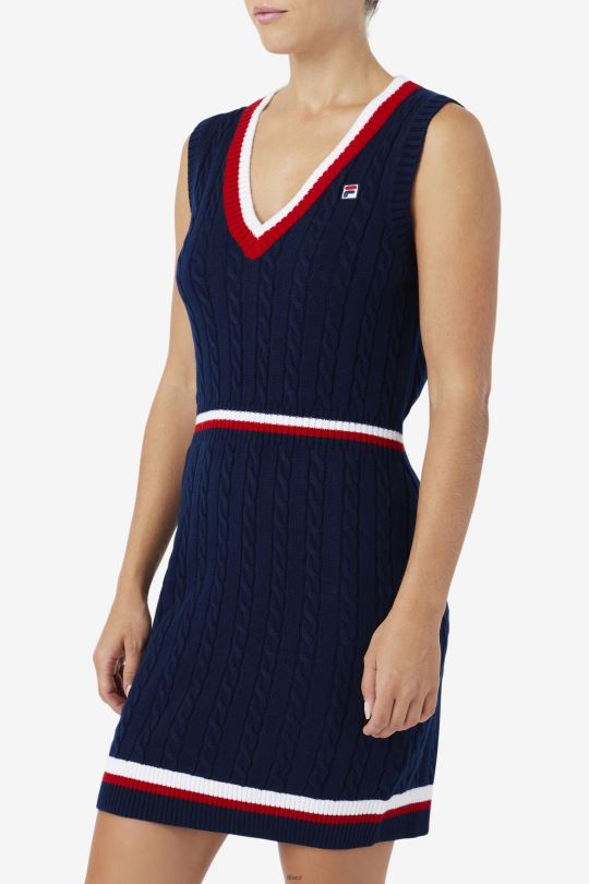 fila darian svetr pletené šaty námořnická/červená/bílá 0668L1543 námořnická/červená/bílá FILA