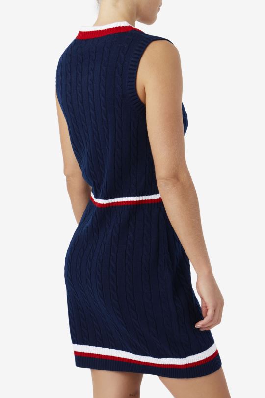 fila darian svetr pletené šaty námořnická/červená/bílá 0668L1543 námořnická/červená/bílá FILA