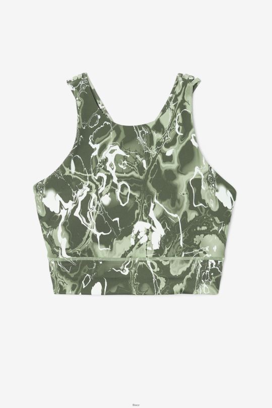 bazalka mramorová sportovní podprsenka fila s vysokým výstřihem 0668L1842 bazalkový mramor FILA
