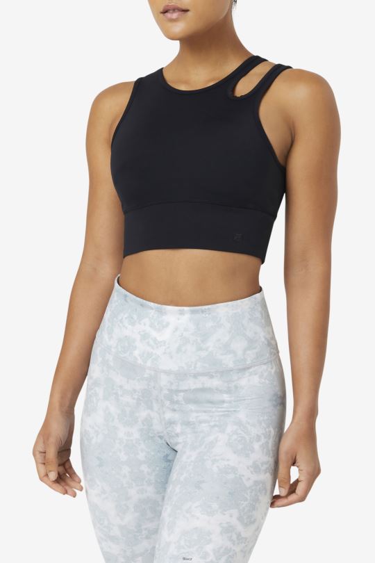 fila black uplift slice crop podprsenka top 0668L1822 Černá FILA