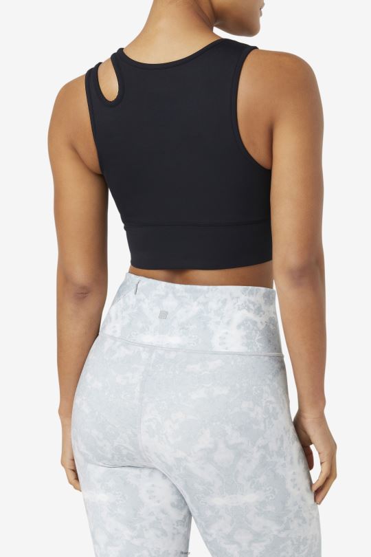 fila black uplift slice crop podprsenka top 0668L1822 Černá FILA