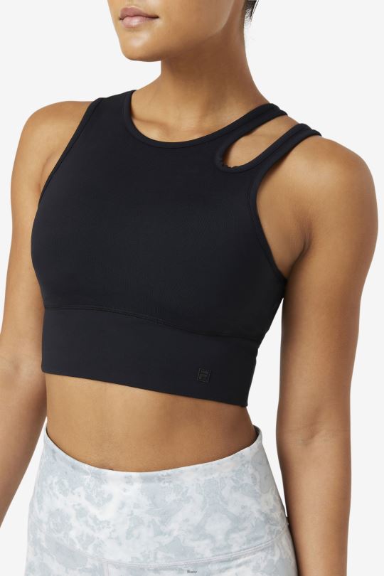 fila black uplift slice crop podprsenka top 0668L1822 Černá FILA