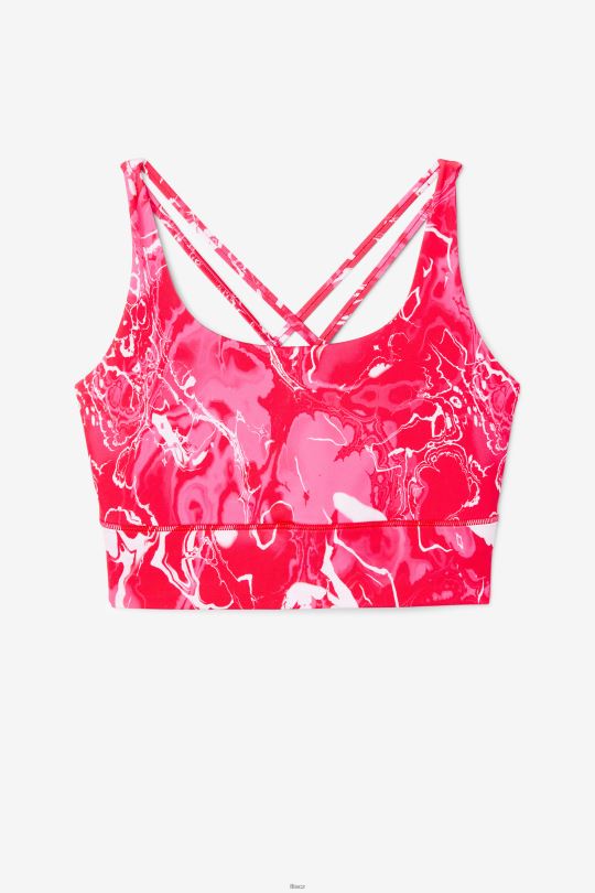 fila růžová mramorová uplift cross back top podprsenka 0668L1828 růžový mramor FILA