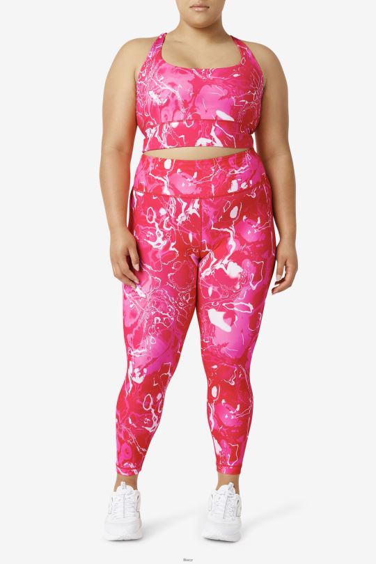 fila růžová mramorová uplift cross back top podprsenka 0668L1828 růžový mramor FILA
