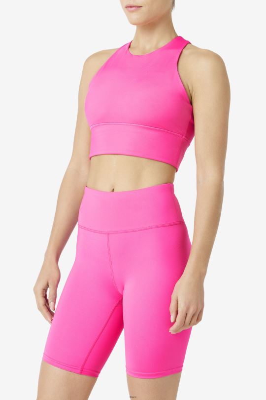 fila uplift vysoký výstřih sportovní podprsenka zářivě růžová 0668L1813 světle růžová FILA