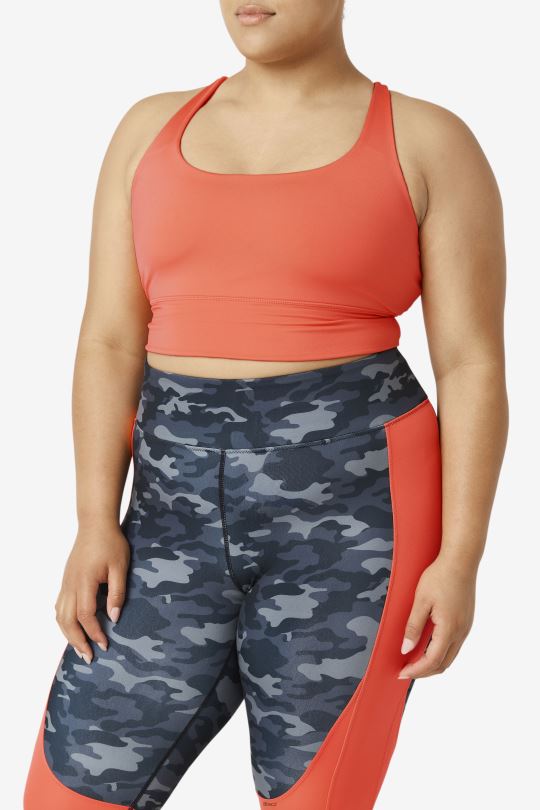hot coral uplift cross back podprsenka top fila 0668L1830 horký korál FILA