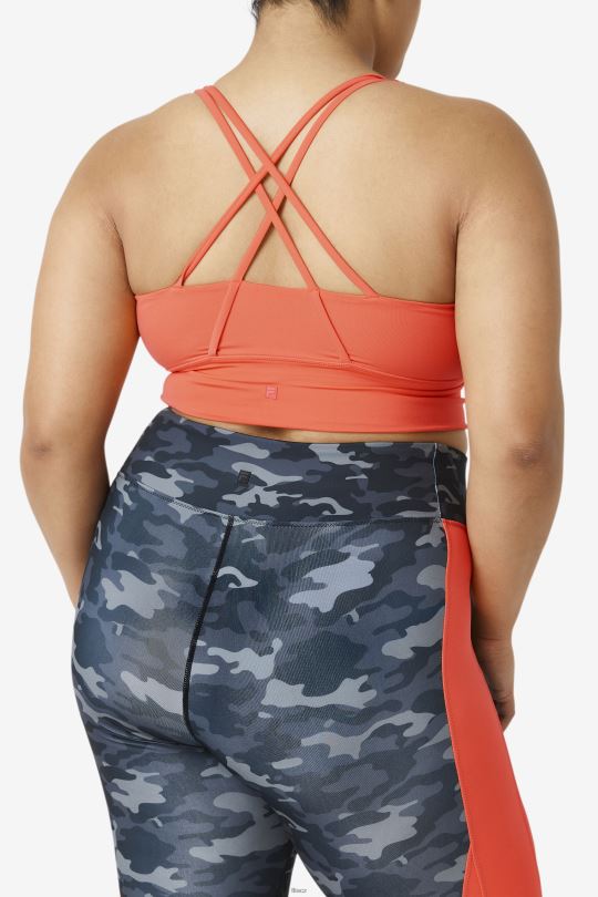 hot coral uplift cross back podprsenka top fila 0668L1830 horký korál FILA