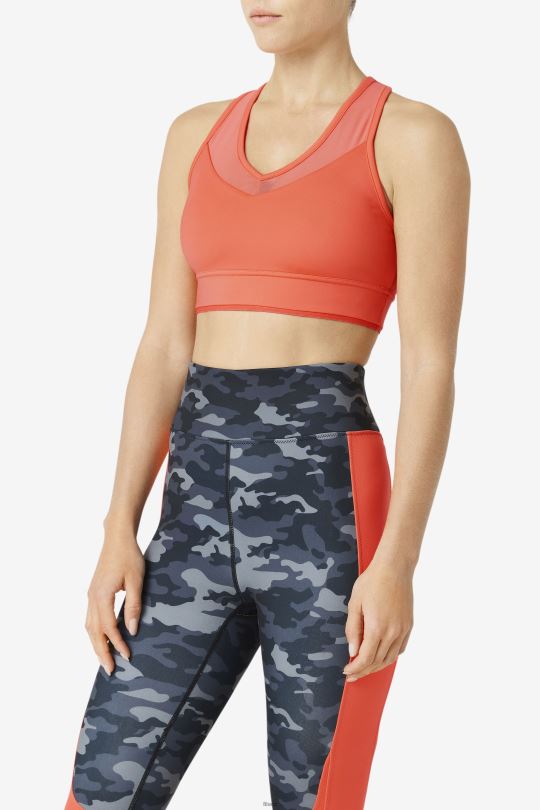 hot coral uplift racerback podprsenka top fila 0668L1806 horký korál FILA