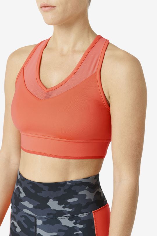 hot coral uplift racerback podprsenka top fila 0668L1806 horký korál FILA