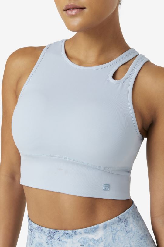 modrá mlha pozvednutí plátek crop bra top fila 0668L1824 modrá mlha FILA
