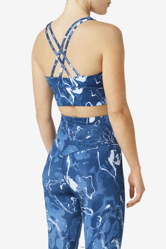 navy marble fila uplift cross back top podprsenka 0668L1791 námořnický mramor FILA