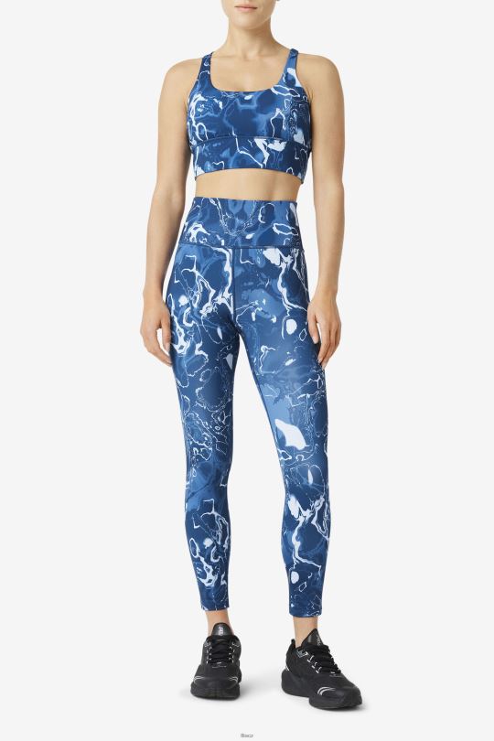 navy marble fila uplift cross back top podprsenka 0668L1791 námořnický mramor FILA